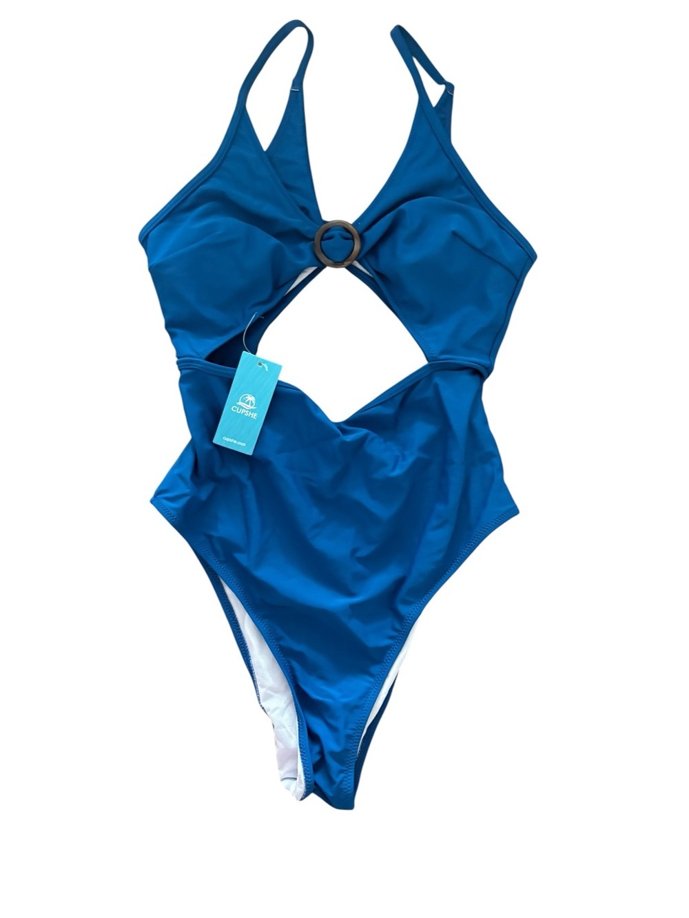 Cupshe Vibrant Blue Cutout One-Piece Swimsuit with Center Ring